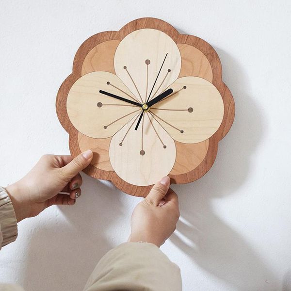 

wall clocks wooden fashion clock japan style classical retro vintage bedroom reloj mural rustic home decor eb50wc