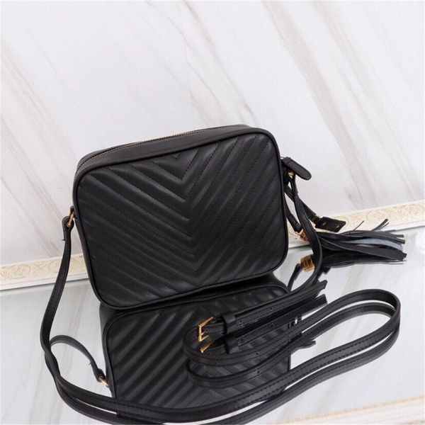 

evening bags classic women's genuine leather thread shoulder bag camera-bag black beige with gold hardware handhandbag ladies