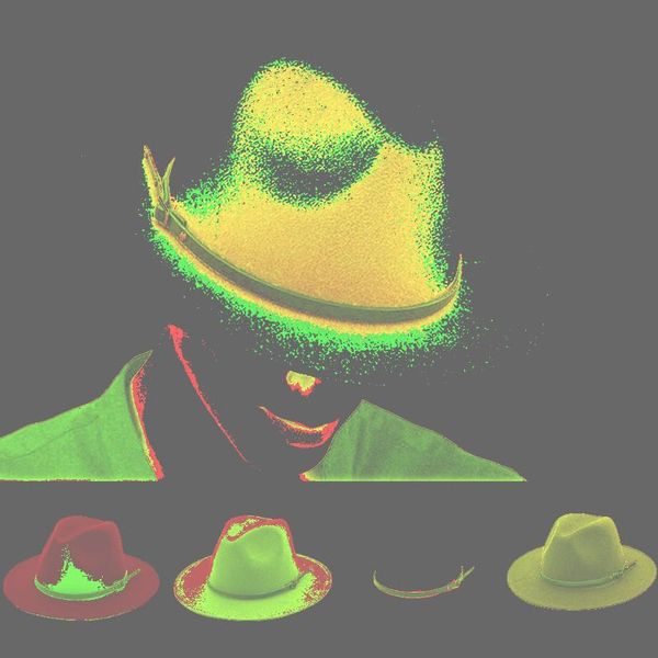 

stingy brim hats autumn winter men's women's hat adjustable belt wide fedora wool felt fall chapeau, Blue;gray