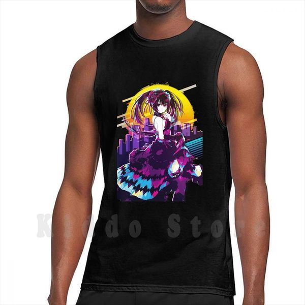 

date a live kurumi tank sleeveless anime style japanese, White;black