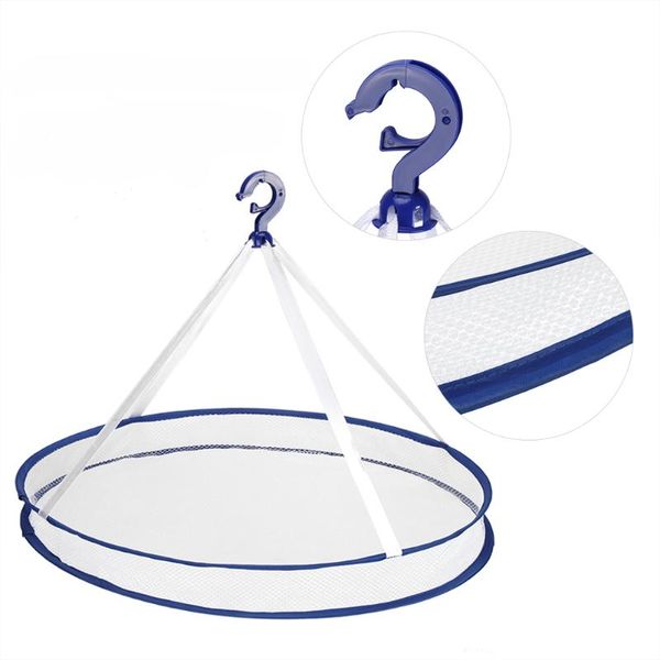 

single layers folding drying racks + nets mesh blue sweater underwear bra hanging basket laundry storage and organization