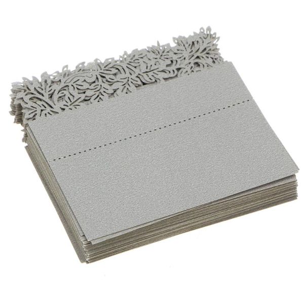 

greeting cards 50pcs hollow out wedding birthday table decoration place name (silver)