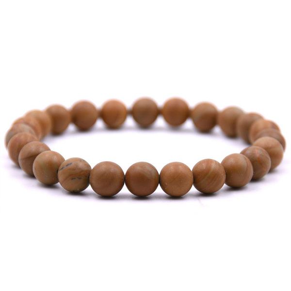 

beaded, strands 8mm natural stone bracelets bangles elastic rope chain friendship for women and men jewelry 2021, Black