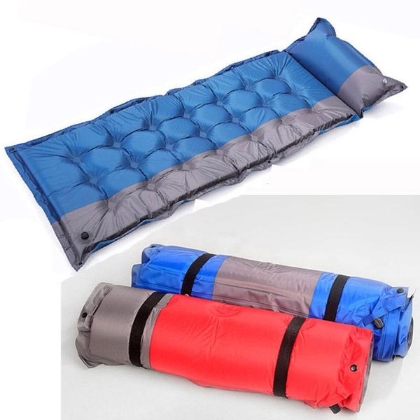 

outdoor pads ultralight self inflate sleeping mat air mattress picnic camping beach inflatable pongee fabric cushion pad dm01