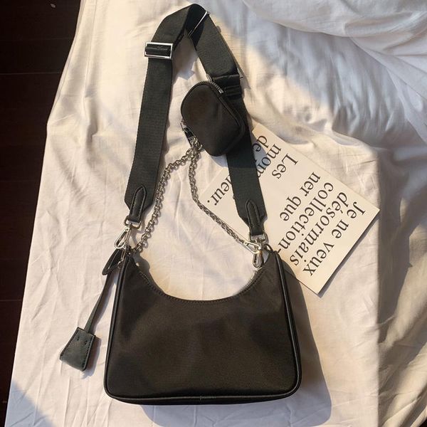 

evening bags three-in-one underarm bag waterproof nylon cloth chain shoulder messenger female