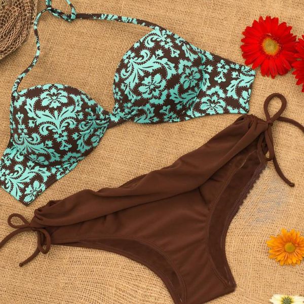 

two-piece suits 2021 summer bikini low waist women swimwear swimsuit push up padded bathing suit 2 piece swimming