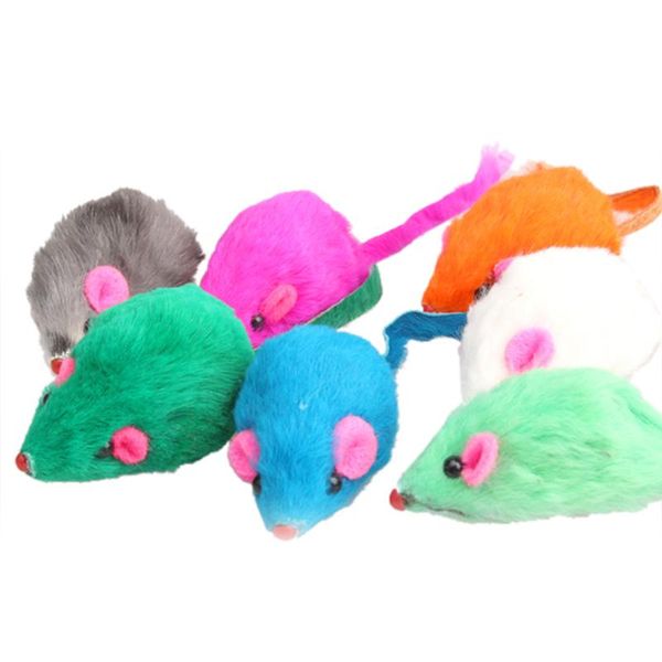 

pet cat toy false mouse colorful soft funny cute little mice kitten playing toys bom666