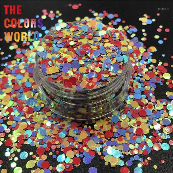 

tct-266 mix colors round dot shape nails glitter art decoration body tattoo gel makeup face painting festival diy1, Silver;gold