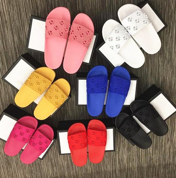 

luxury designer slippers men women sandals fashion beach shoes flat non-slip classical hole slipper with box size 35-46, Black