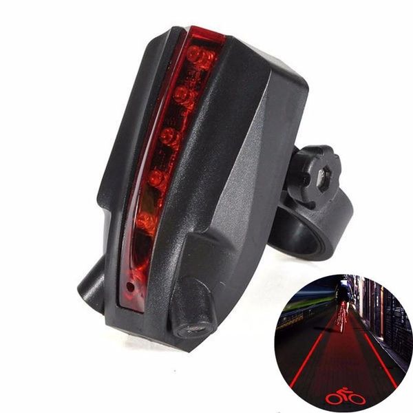 

bicycle led taillight safety warning light 5 led+2 laser night mountain bike rear tail lamp bycicle lights