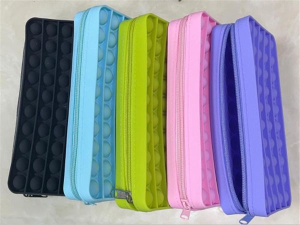 

2021 cosmetic bag wallet clutch bag pencil case fidget toys bubble music package toys wholesale dhl shipping
