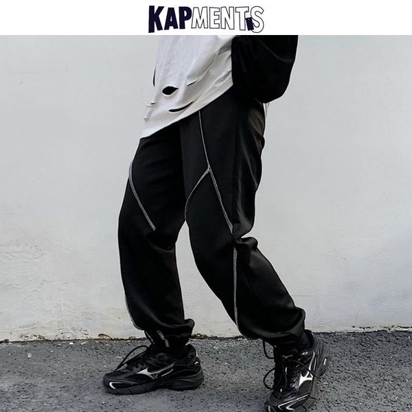 

men japanese streetwear joggers pants 2021 mens patchwork hip hop sweatpants male korean casual loose black harem men's