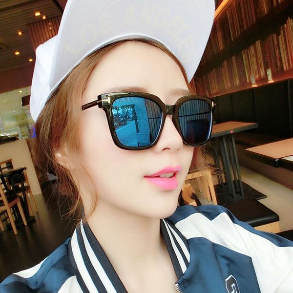 

box sunglass t colorful avant-garde sunglass men's round face versatile glass korea, White;black