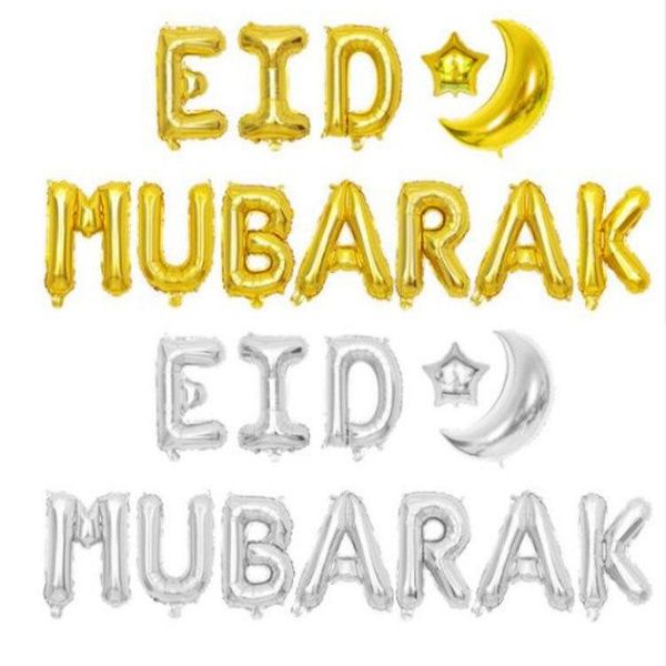 

inch ramadan festival balloon set muslim eid mubarak letter moon star decoration aluminum foil party