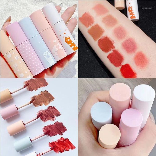 

velvet matte lip gloss cute cat appearance for girls makeup cosmetic long lasting waterproof liquid lipstick ac3911