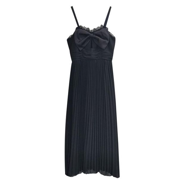 

casual dresses original design 2021 fashion luxury black women dress bow sleeveless beach style clothing sexy, Black;gray