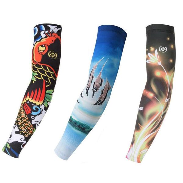 

compression sleeves bicycle cycling arm cover sports basketball volleyball uv-protection warmer 1pair elbow & knee pads, Black;gray
