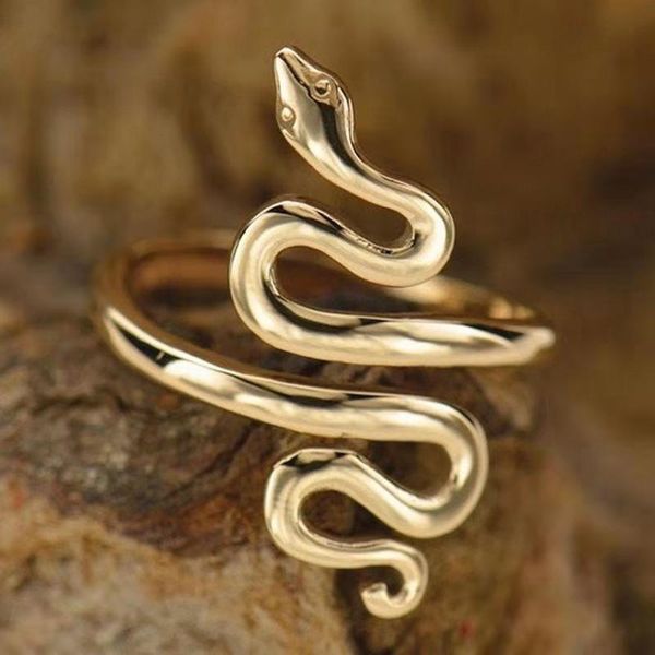 

wedding rings stainless steel snake shape for women men gold finger ring goth jewelry gifts bague anillos, Slivery;golden