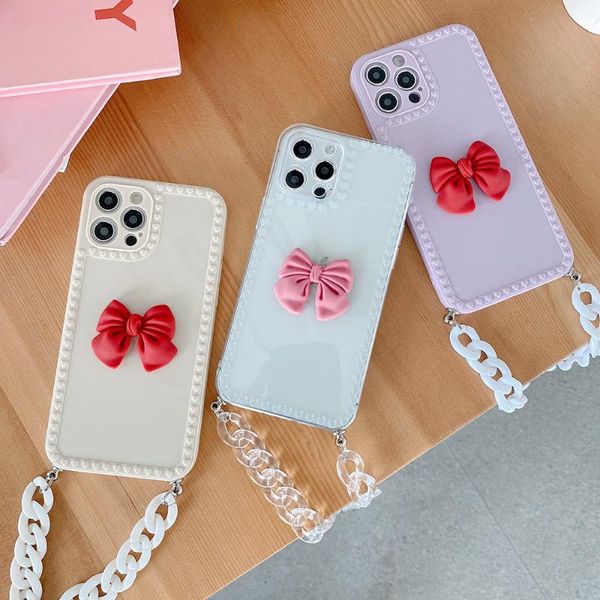 

cell phone pouches portable chain wristband protective case for 12 11 pro max x xs xr 7 8 plus 3d butterfly cute cover coque funda
