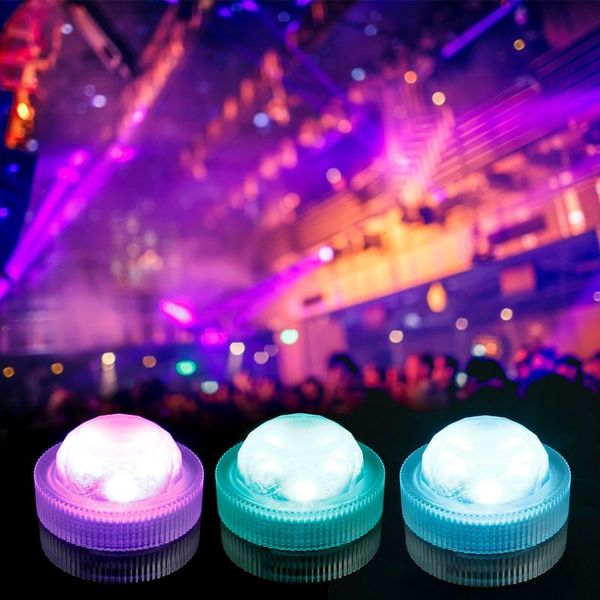 Decorazione per feste Luci sommergibili RGB 3 LED Luminoso subacqueo impermeabile 4 modalità di illuminazione per acquario Piscina Giardino casa