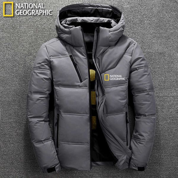 

national graphic men's white duck down coat, thick hoodie, winter, Black;white