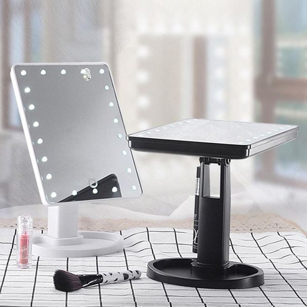 

compact mirrors 360 degrees rotation makeup mirror adjustable 16/22 leds lighted led screen portable luminous battery cosmetic wyt77