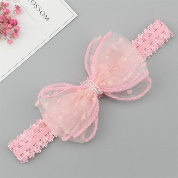 

children's bow ties handband cute korean style ear wave point lace elastic hair girl bandeau cheveux faixa de cabelo accessories, Slivery;white