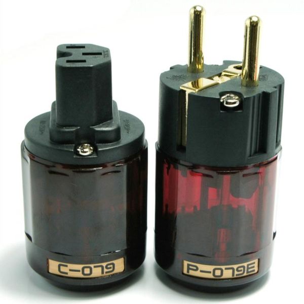 

smart power plugs hi end pair p-079e+c079 24k gold-plated eu plug ac cord