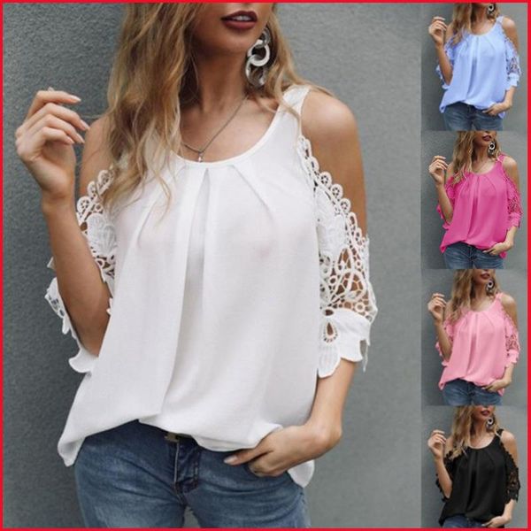 

summer lace off shoulder t-shirt women fashion casaul clothes short sleeve solid femme blusas feminine korean shirts women's, White