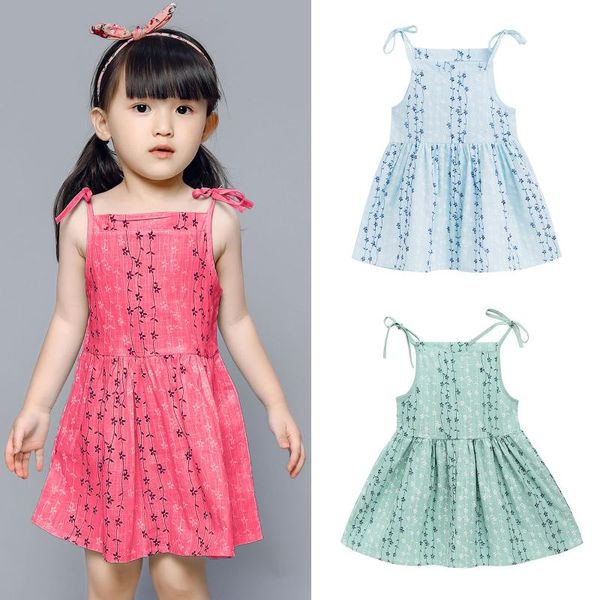 

girl's dresses principessa abito ragazza senza maniche abbigliamento in cotone bambino neonato bambina floreale slip, Red;yellow