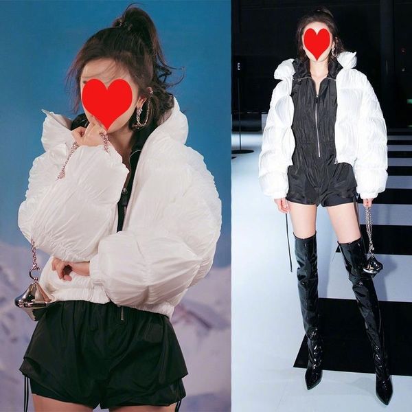 

star's same white down jacket for women, Black