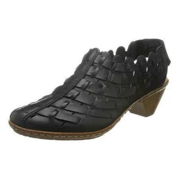 

women's sandals europe and america plus size shoes pu cross-woven summer dress, Black