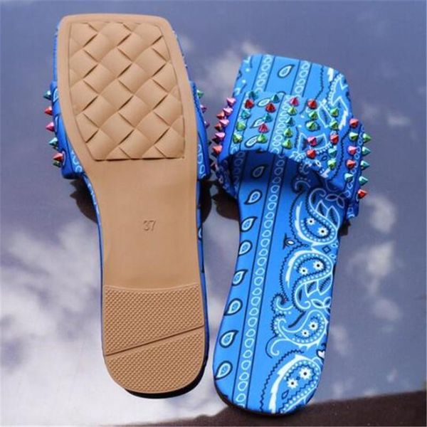 

slippers rivet large size women's 2021 summer platform womens sandals fashion casual women slides beach shoes, Black