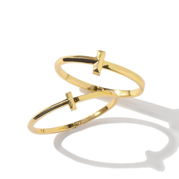 

04 new titanium smooth men's and women's t-shaped clasp three bracelet, Black