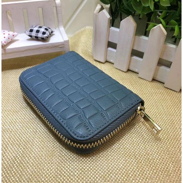 

card holders maple chow's women id holder genuine leather single zipper ladies case wallet large capacity, Brown;gray