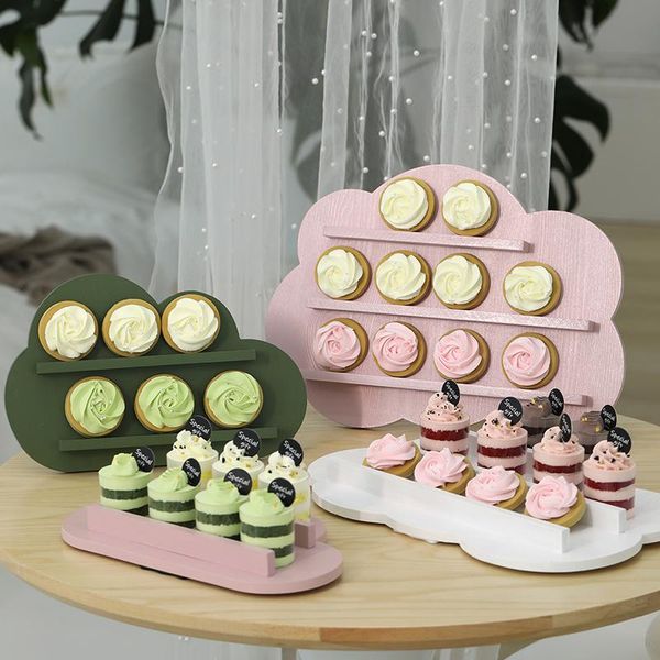 

other bakeware cloud tartlet holders fruit tart wood trays dessert table fitting home decoration cake tools pink/green/white food pography