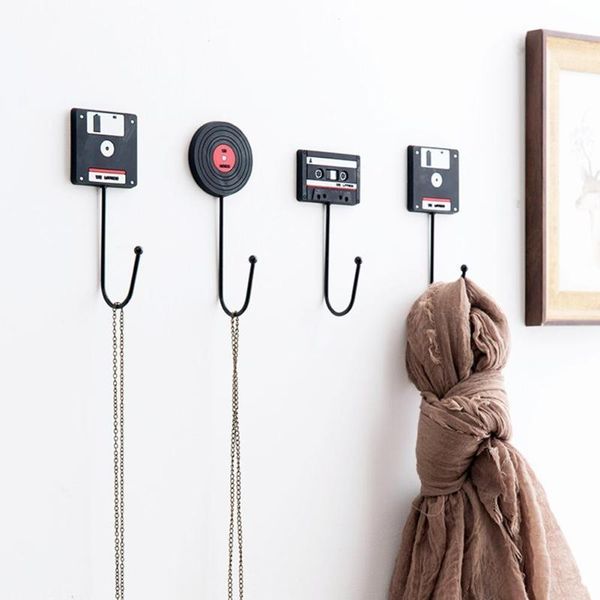 

robe hooks minimalist home decoration retro tape disk hanger decorative wall clerk on the coat key holder rack housekeeper