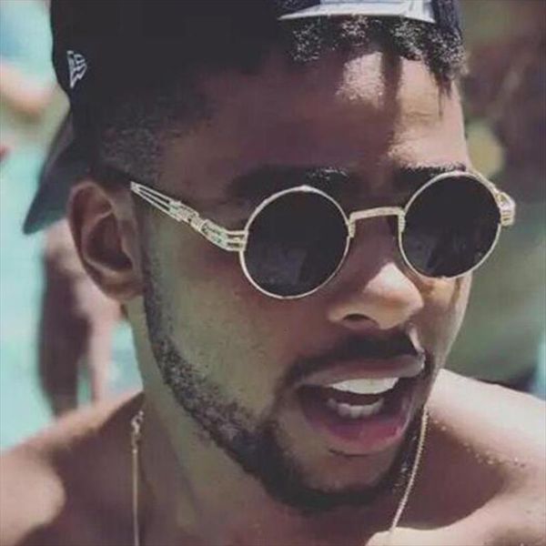 

Steampunk Sunglasses Women Round Goggles Men Lens Unisex Vintage Retro Style Punk Sun Glasses Female Oculos De Sol, White;black