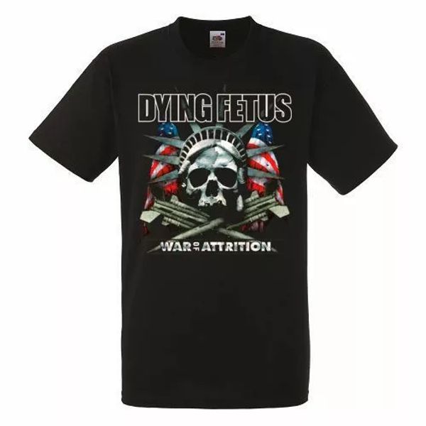 

dying fetus war of attrition black mens t-shirt men rock band tee shirt, White;black