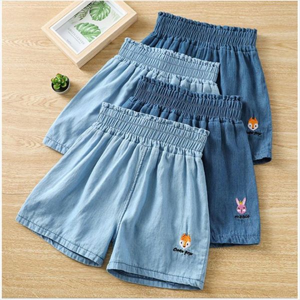 

summer girls boys jeans shorts kids clothes baby girl boy cartoon rabbit fox denim korean toddler cotton casual pants, Black