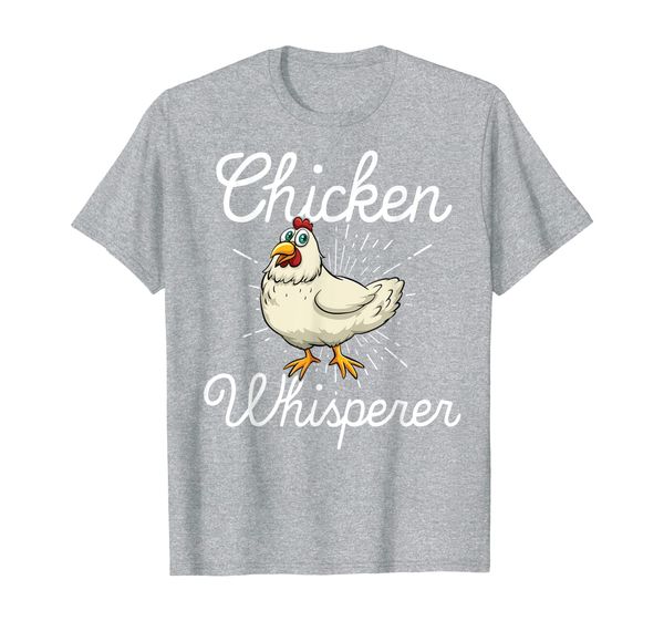 

chicken whisperer farmer hen rooster lover t-shirt, White;black
