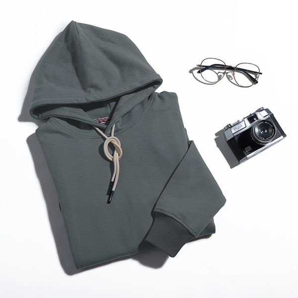 

360g simple hooded pullover cotton warship slim fit men's sweater, Black