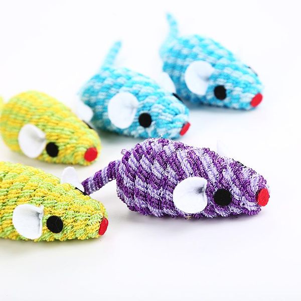 

cat toys pet toy elastic cord mouse macaron color plush funny interactive products