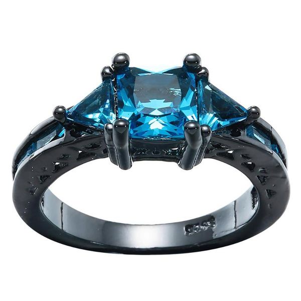

wedding rings ufooro promise size 6 7 8 9 10 royal blue/green crystal finger vintage jewelry black women ring, Slivery;golden