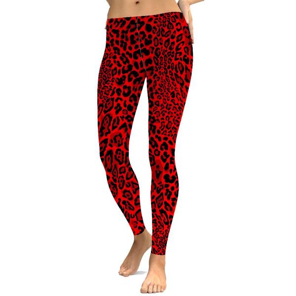 

women's leggings fitness pants for women full length leopard printing plus size s to 4xl spring clothing 6 patterns, Black