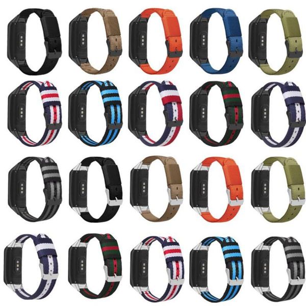 

watch bands men's sports nylon canvas strap for samsung galaxy fit sm-r370 universal milanese wristband bracelet black, Black;brown