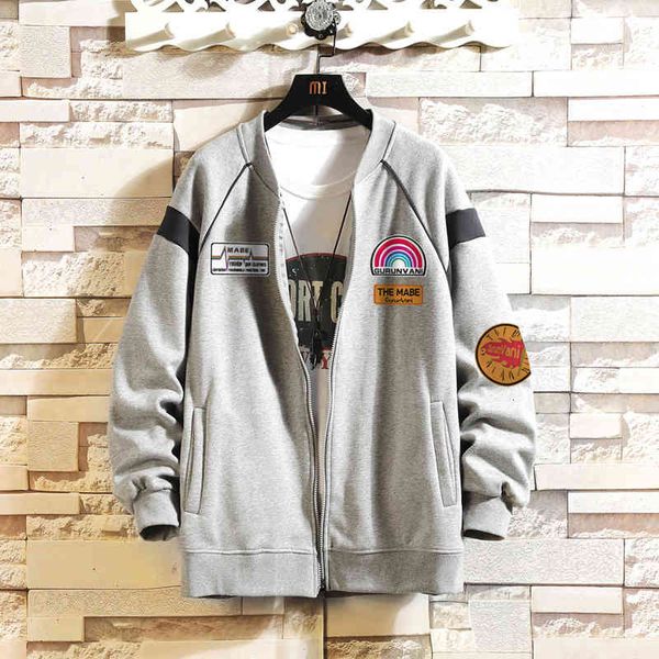 

letter printed men's casual hoodie baseball jacket fall hip hop xuro, Black;brown