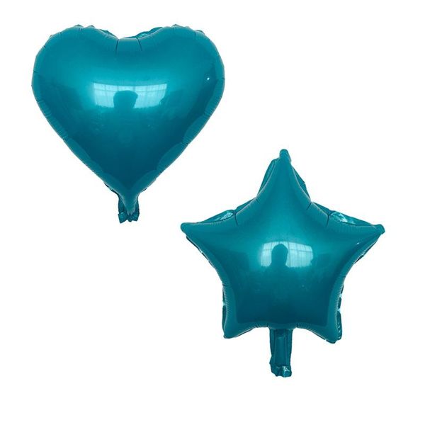 

party decoration 10pcs/lot 10 inch tiffany blue heart-shaped five-pointed star foil balloon wedding birthday kids