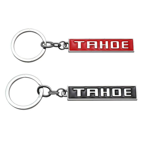 

keychains red/black tahoe emblem car key ring keychain holder fob universal, Silver