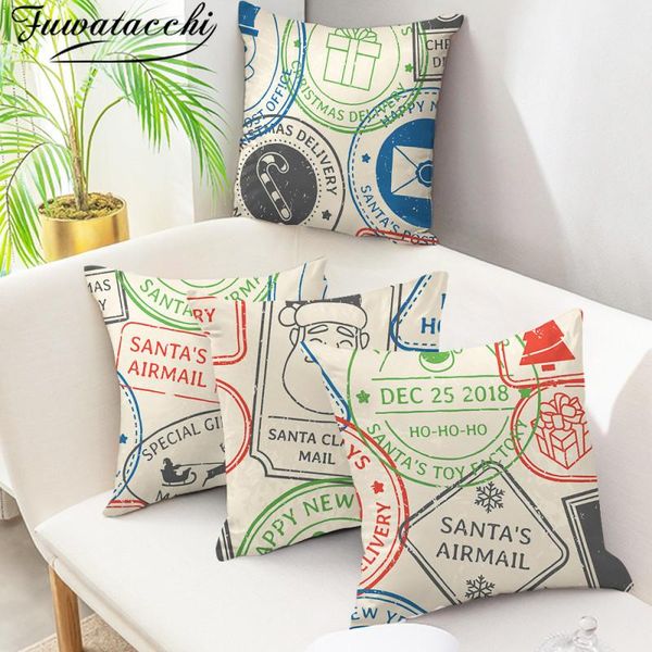

cushion/decorative pillow fuwatacchi christmas gift cushion cover dark pattern throw covers for sofa chair car home decor pillowcase 45x45cm